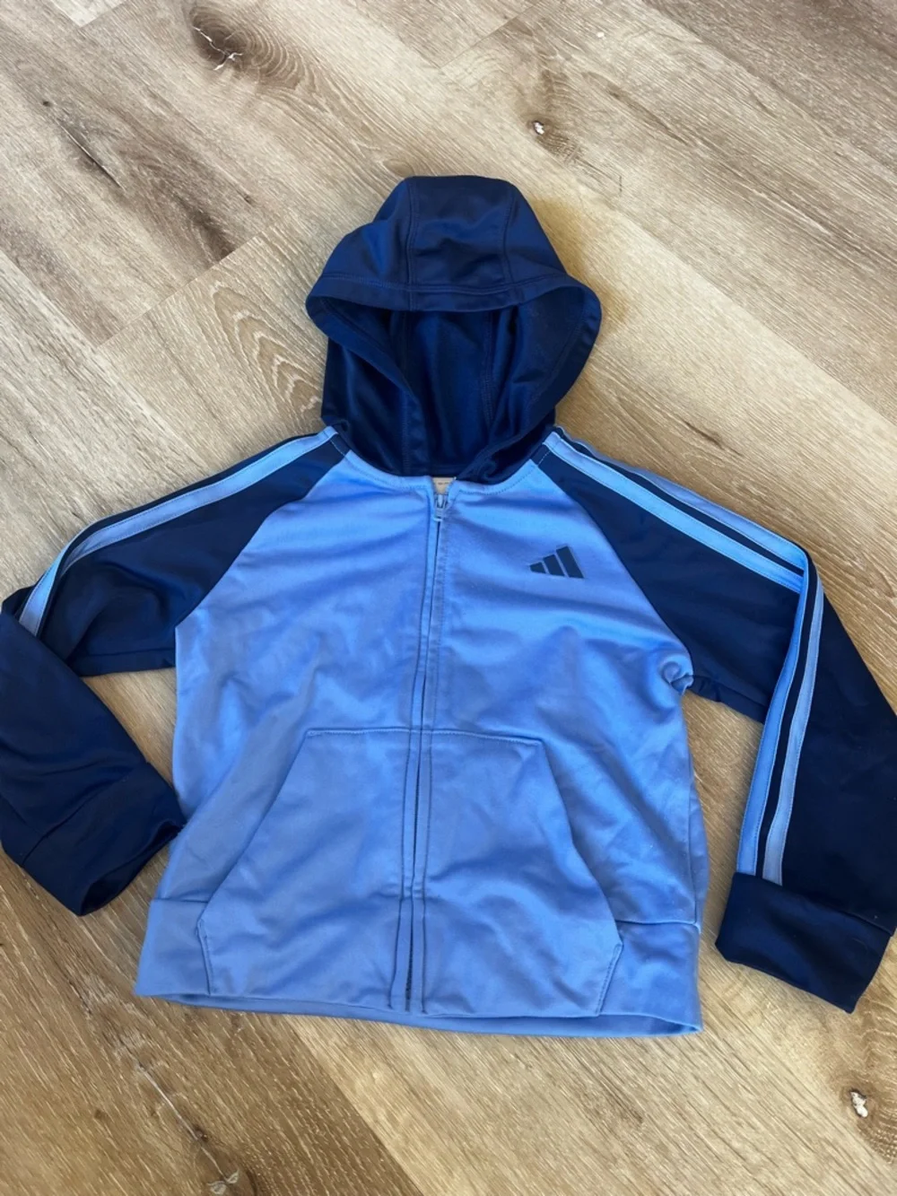 adidas Kids Blue & Navy Hooded Tracksuit Set